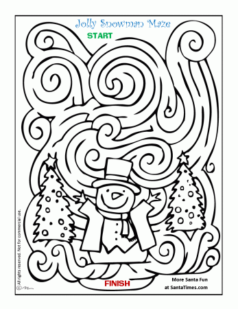 Jolly Snowman Christmas Maze and Coloring Page. | Kindergarten christmas  party, Snowman party, Christmas maze