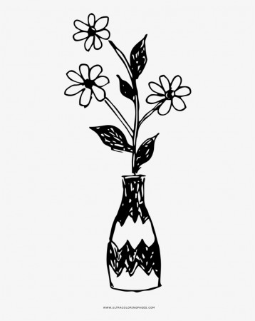 Flower Vase Coloring Page - Drawing Transparent PNG - 1000x1000 - Free  Download on NicePNG