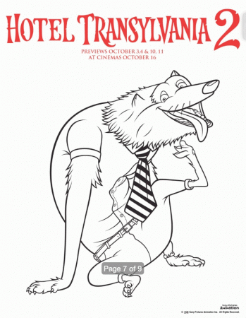 Free Hotel Transylvania colouring pages book to download