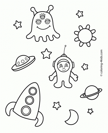 Space And Ufo Coloring Pages For Kids Printable Free Coloing Space ...