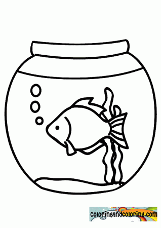 Fish Bowl Coloring Page Printable - High Quality Coloring Pages