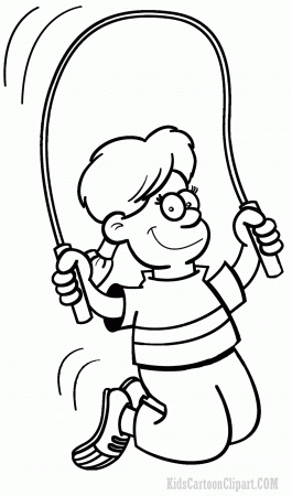 Jumping Rope Clipart Black and White | Coloring Pages | Line ...