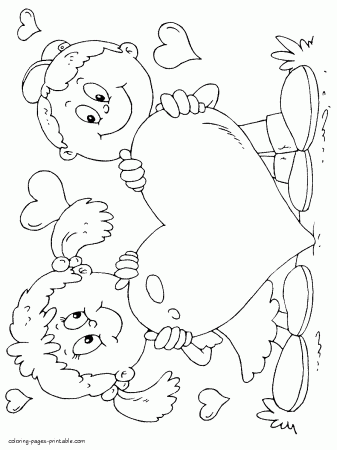 Love hearts coloring pages || COLORING-PAGES-PRINTABLE.COM