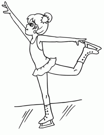 Figure Skating Coloring Page | Girl Holding Skate