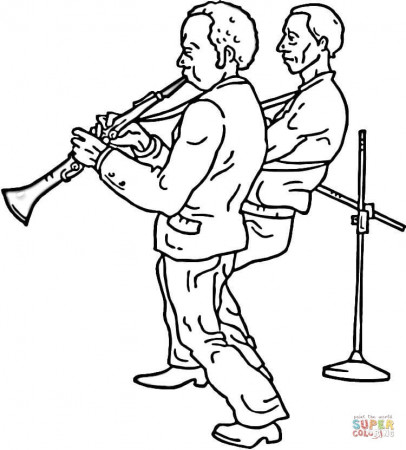 Clarinet Band coloring page | Free Printable Coloring Pages