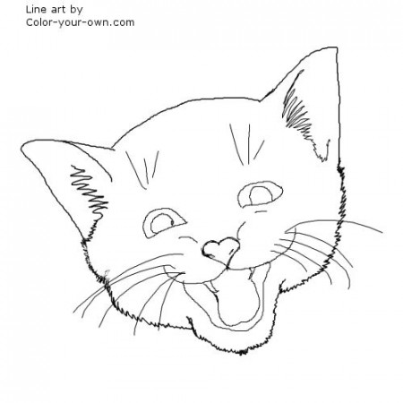 Kitten MEOW Coloring Page