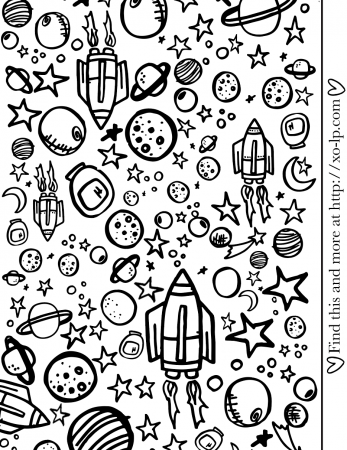 Outer Space Printable Coloring Page — XO-LP