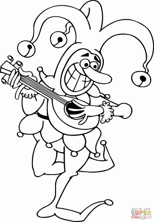 Jester Outline coloring page | Free Printable Coloring Pages