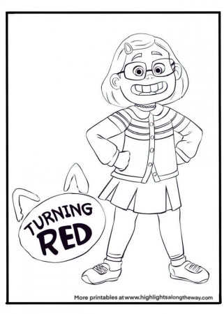 Turning Red Printable Coloring Sheets - Inspired by Disney Pixar