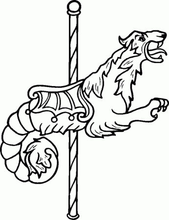 Carousel Animal - Coloring Pages for Kids and for Adults