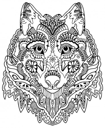 Awesome wolf from quot;Awesome Animalsquot; Colouring Pages | Mandala coloring  pages, Animal coloring pages, Animal coloring books