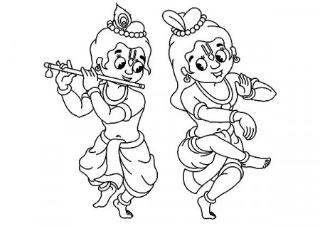 Krishna Having Good Time With Balarama Coloring Pages - Download ...