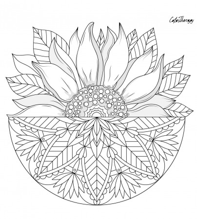 Mandala Coloring Pages Sunflowers