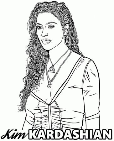 Kim Kardashian free coloring pages with celebrities