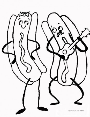 No Corner Suns: Girl and Boy Hot Dog Coloring Page | Dog coloring page,  Valentine coloring pages, Animal coloring pages