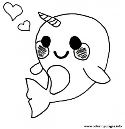 Cute Baby Narwhal Coloring Page Coloring Pages Printable