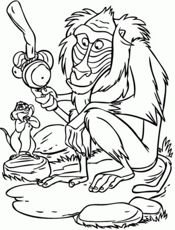 Rafiki And Timon Coloring Page - Free Printable Coloring Pages for Kids
