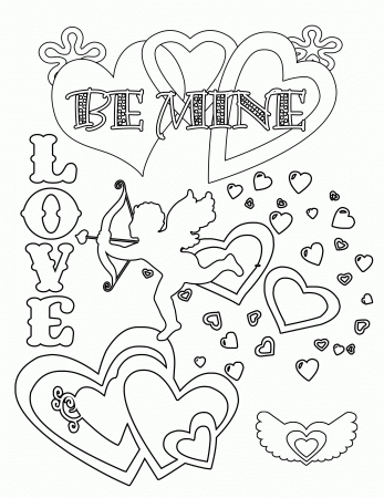 Cat Valentine's Day Coloring Pages Printables - Coloring Pages For ...