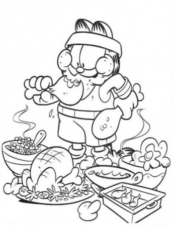 Garfield Eating Junk Food Coloring Pages - Food Coloring Pages ...