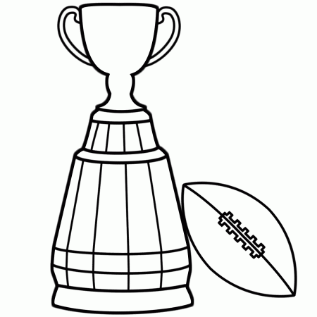 Super Bowl Trophy with a Football - Coloring Page (Super Bowl)