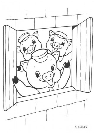Three little Pigs coloring pages - House Building Pig