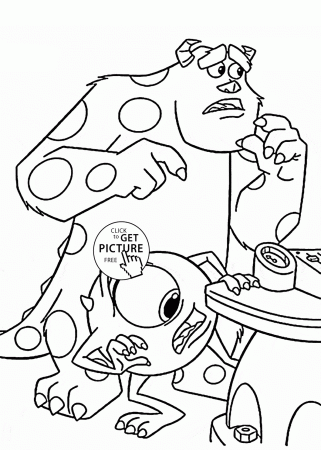 Monsters Inc coloring page for kids, disney coloring pages ...