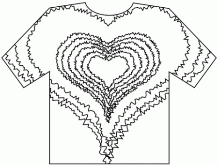 Tie Dye Heart T-Shirt coloring page | Free Printable Coloring Pages
