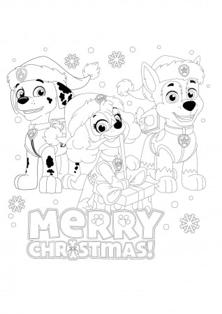 Paw Patrol Christmas Coloring Pages - 2 Free Printable Coloring Sheets |  2020