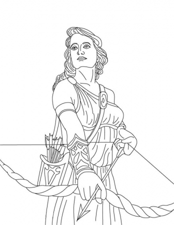 Artemis from Greek Gods and Goddesses Coloring Page - NetArt in 2020 |  Greek gods and goddesses, Greek gods, Greek mythology tattoos