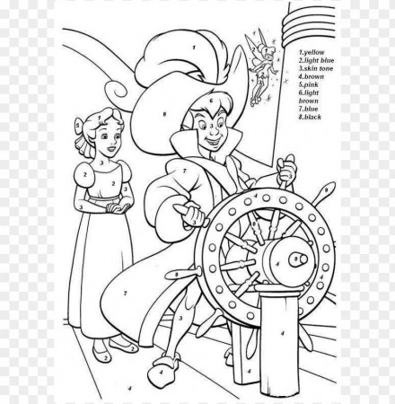 disney color by number coloring pages PNG image with transparent background  | TOPpng