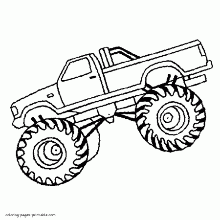 Monster truck coloring page || COLORING-PAGES-PRINTABLE.COM