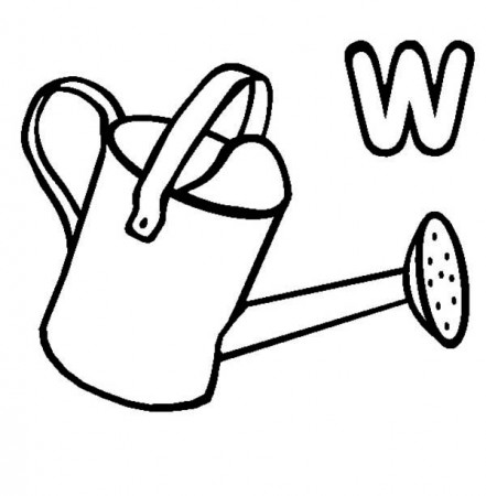 W is for Watering Can Coloring Page: W is for Watering Can ... - ClipArt  Best - ClipArt Best