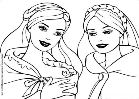 Barbie Princess Coloring Pages free For Kids