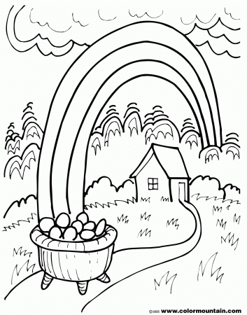 Pot of Gold Rainbow Coloring Sheet - Create A Printout Or Activity