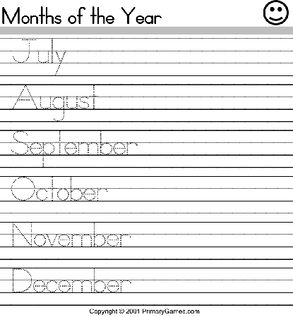 Months of the year – Coloring pages and worksheets | Holidays and ...