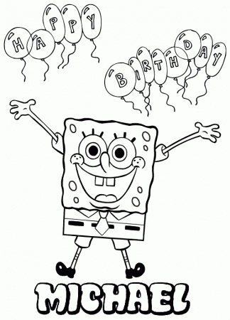 Personalized name spongebob coloring page | Sponge Bob Theme ...