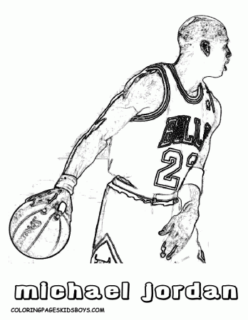 Michael Jordan Coloring Page - Coloring Pages for Kids and for Adults