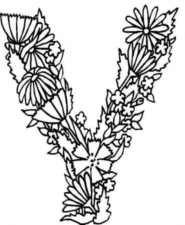 Alphabet Flower Y Coloring Pages | ketter | Pinterest | Free ...