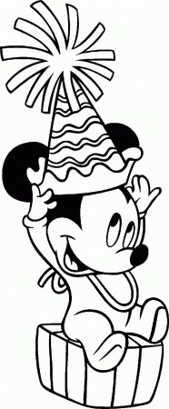 10 Pics of Mickey Mouse Happy Birthday Cake Coloring Page - Disney ...