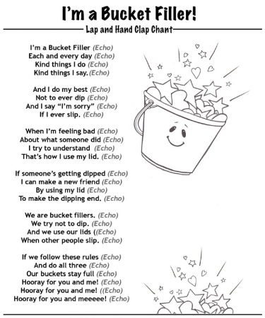 I am a bucket filler chant coloring page