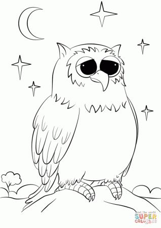 Cute Cartoon Owl coloring page | Free Printable Coloring Pages