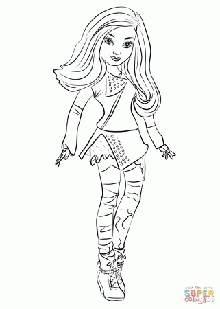 Descendants Mal coloring page | Free Printable Coloring Pages