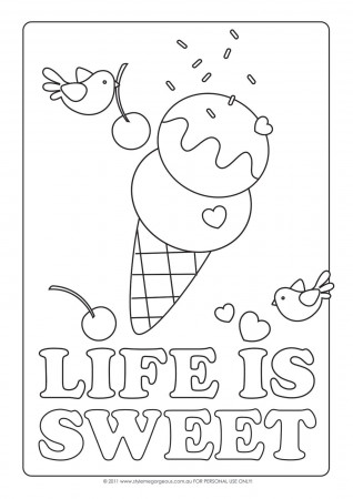 Style Me Gorgeous: Life Is Sweet - Free Coloring Page | Patrones ...
