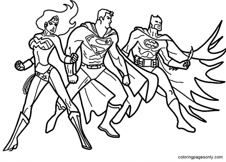 Wonderwoman, Superman, Batman Superheroes Coloring Pages - Justice League Coloring  Pages - Coloring Pages For Kids And Adults