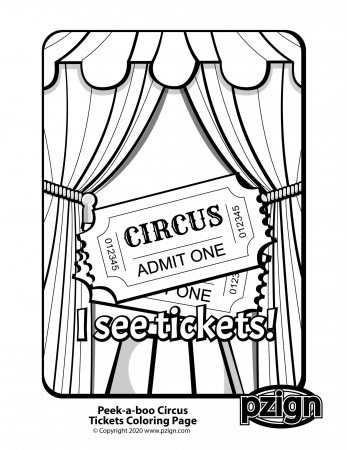 Peek-a-boo Circus Coloring Pages - pzign