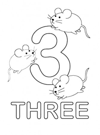 Number Three coloring pages