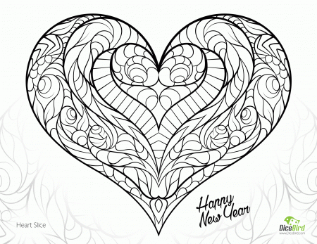 Coloring Pages: Heart Slice Free Adult Coloring Pages Printable ...