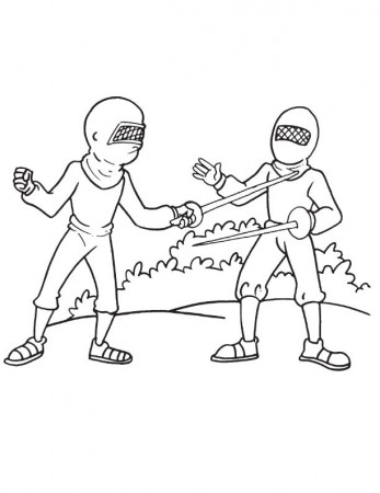 Olympic fencing coloring page | Download Free Olympic fencing ...