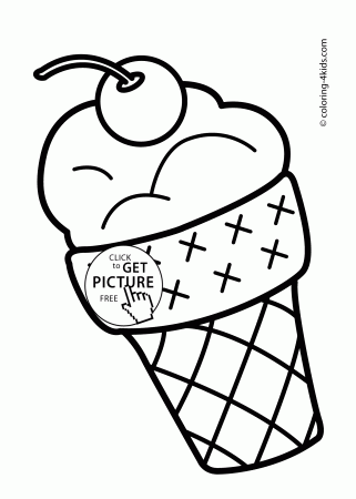 Summer coloring pages with ice cream for kids, seasons coloring pages  printable free | coloing-4kids.com