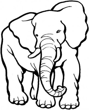Elephant- tear gray tissue paper and glue on | Elephant coloring page, Elephant  stencil, Cartoon elephant